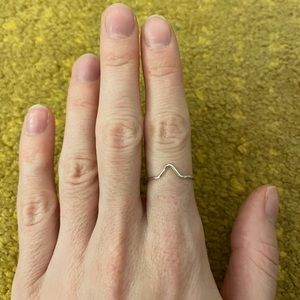 Sterling silver handcrafted wave ring in size 6